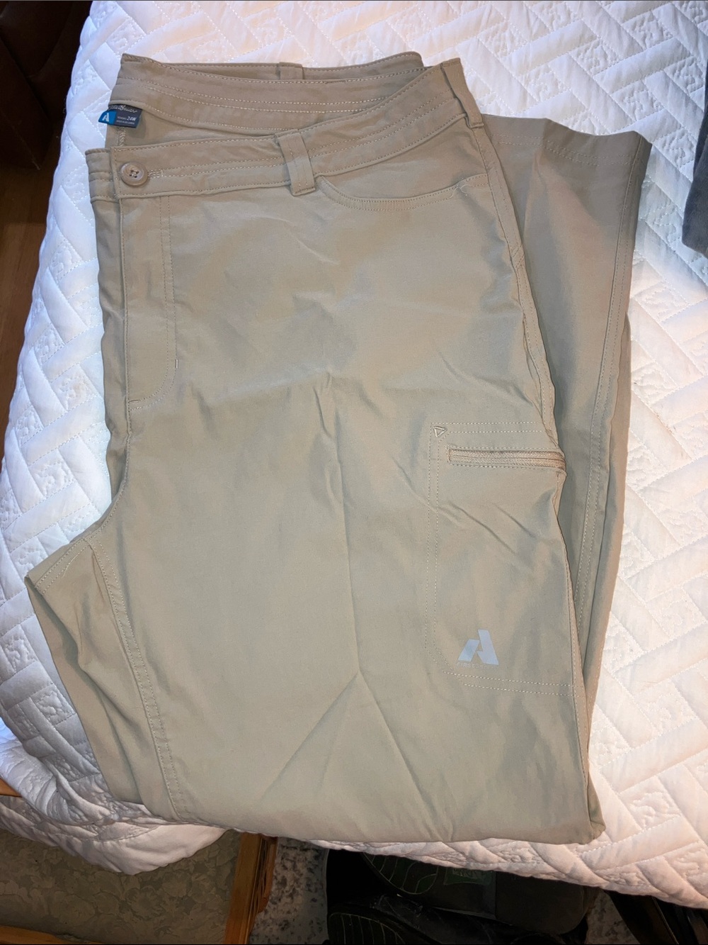 Eddie Bauer Straight-Leg Performance Pants in Light Tan